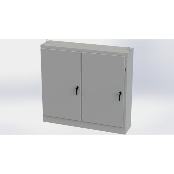 3 Point Latch with Coinproof/Padlock Handle Electrical Enclosures, 72 in H, 18 in D, 77-3/4 in W